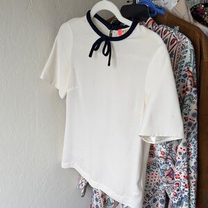 Ted Baker London White Blouse with Black Trim